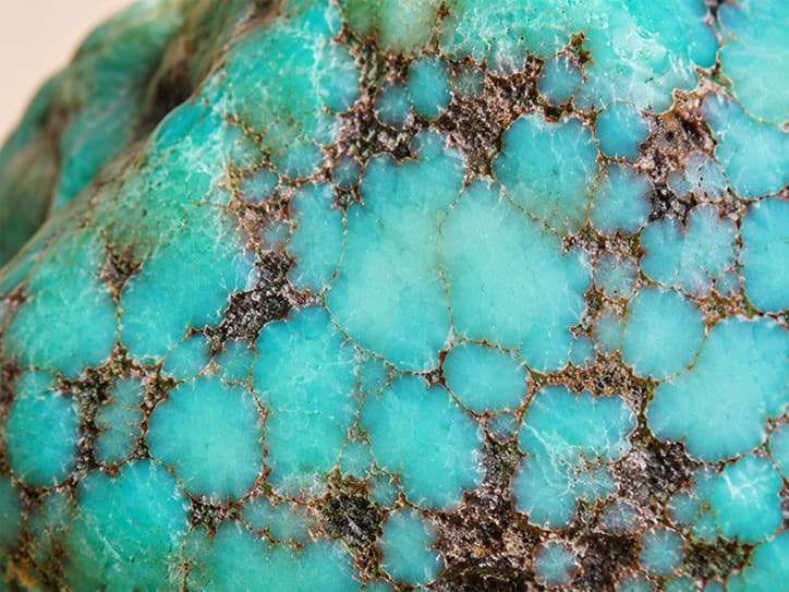Detailfoto van turkoois met aderstructuur