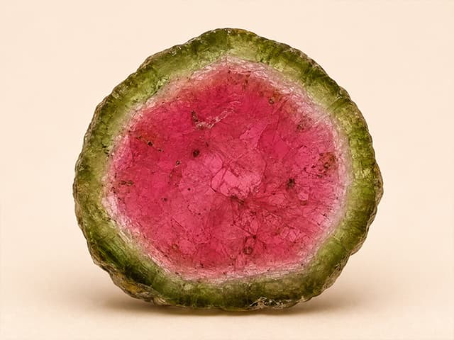Voorbeeldfoto van watermeloen-toermalijn met roze kern en groene rand