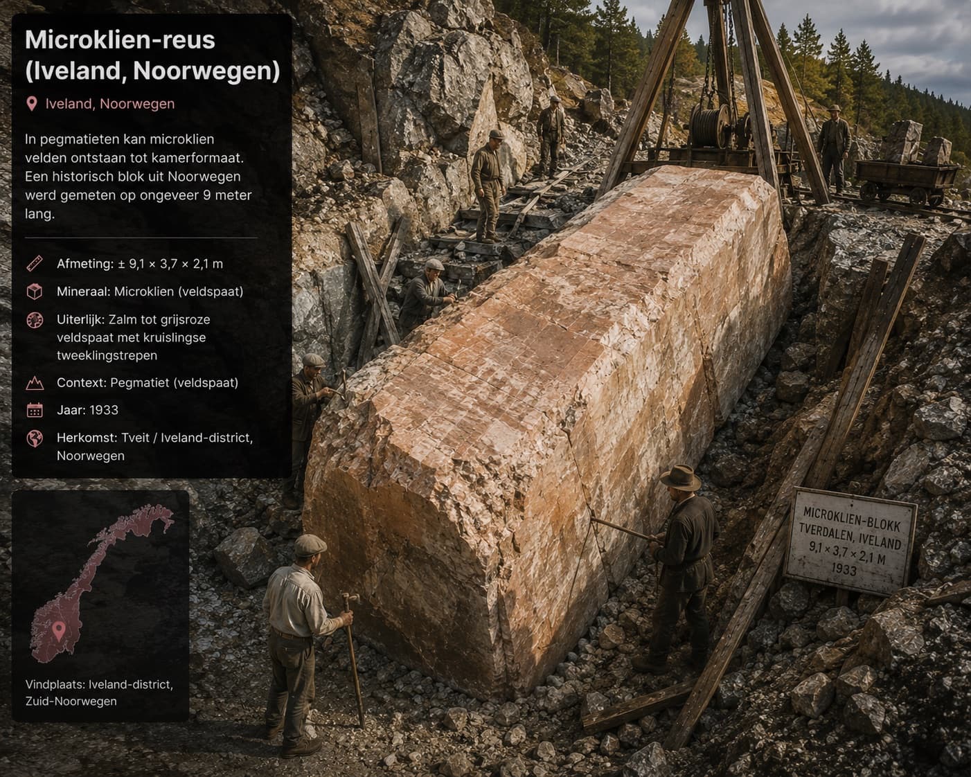 Artistieke reconstructie van de microklien-reus uit Tveit, Iveland