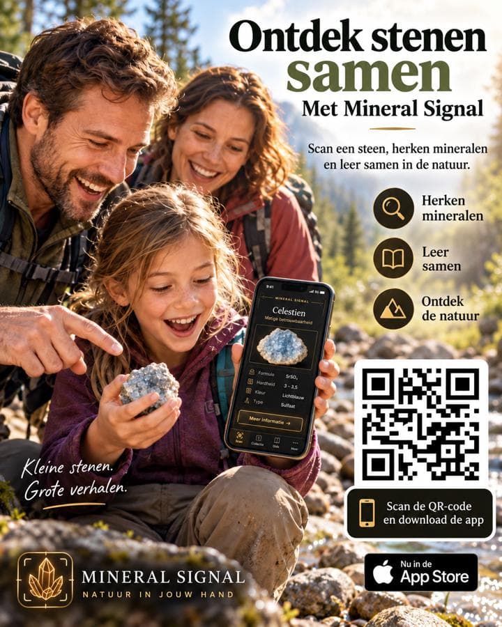 Ouder en kind ontdekken samen een steen met Mineral Signal