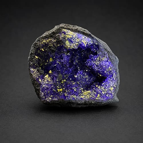 Paarse Powerball Geode in Aura Amethist-look